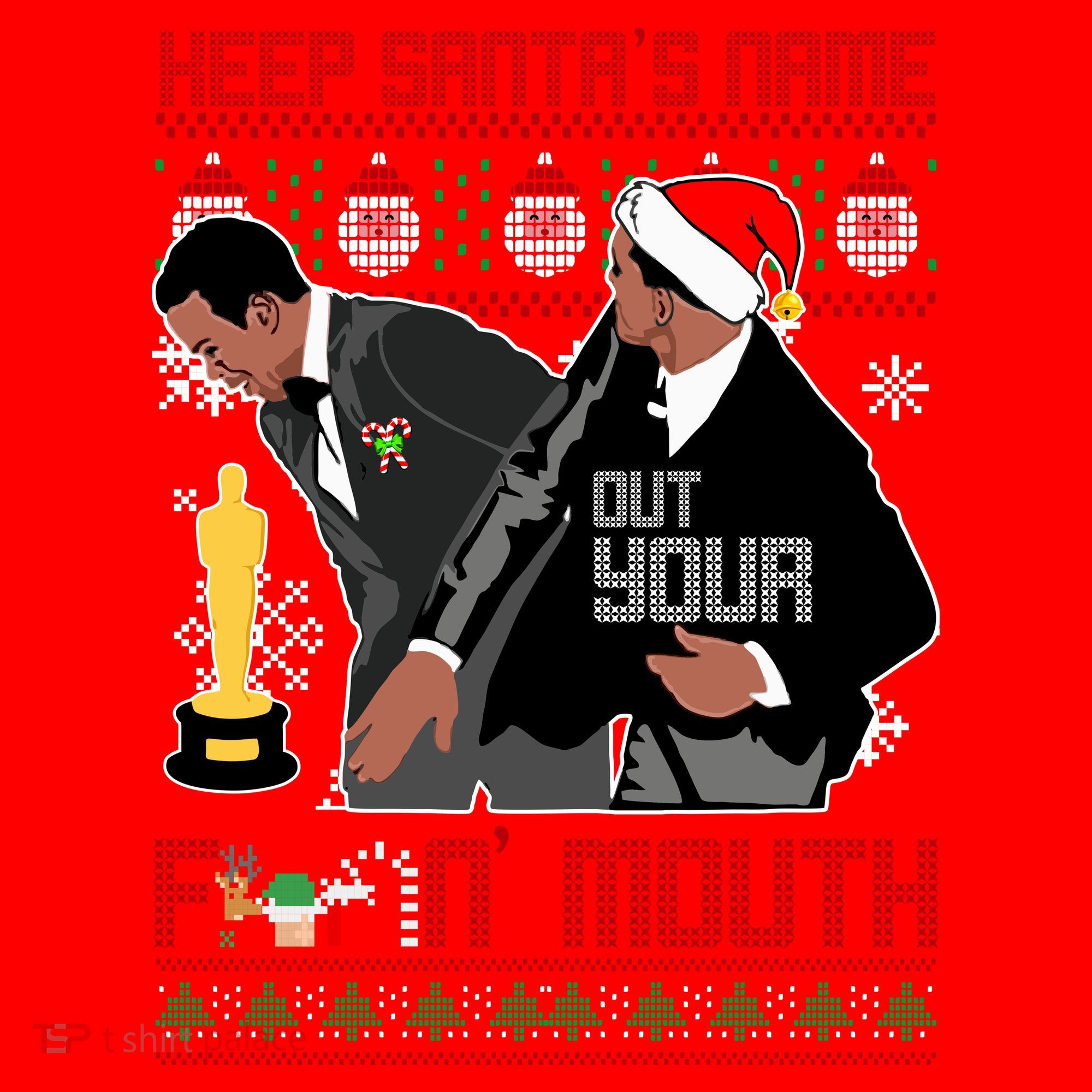 Will Chris Slap Award Show Keep Santa's Name Out Your Mouth Ugly Christmas Santa Hat