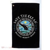 Whale Conservation Save The Ocean Humpback Whale Lover Golf Towel thumb 0