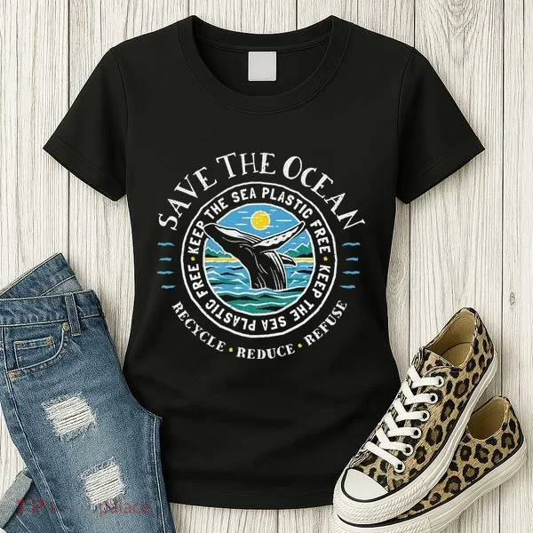 Whale Conservation Save The Ocean Humpback Whale Lover Women's T-Shirt