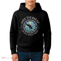 Whale Conservation Save The Ocean Humpback Whale Lover Kids Hoodie thumb 4
