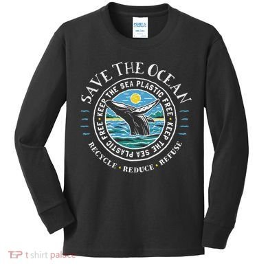 Whale Conservation Save The Ocean Humpback Whale Lover Kids Long Sleeve Shirt
