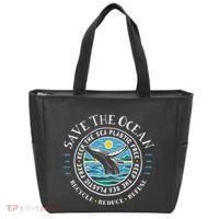 Whale Conservation Save The Ocean Humpback Whale Lover Tote Bag thumb 0