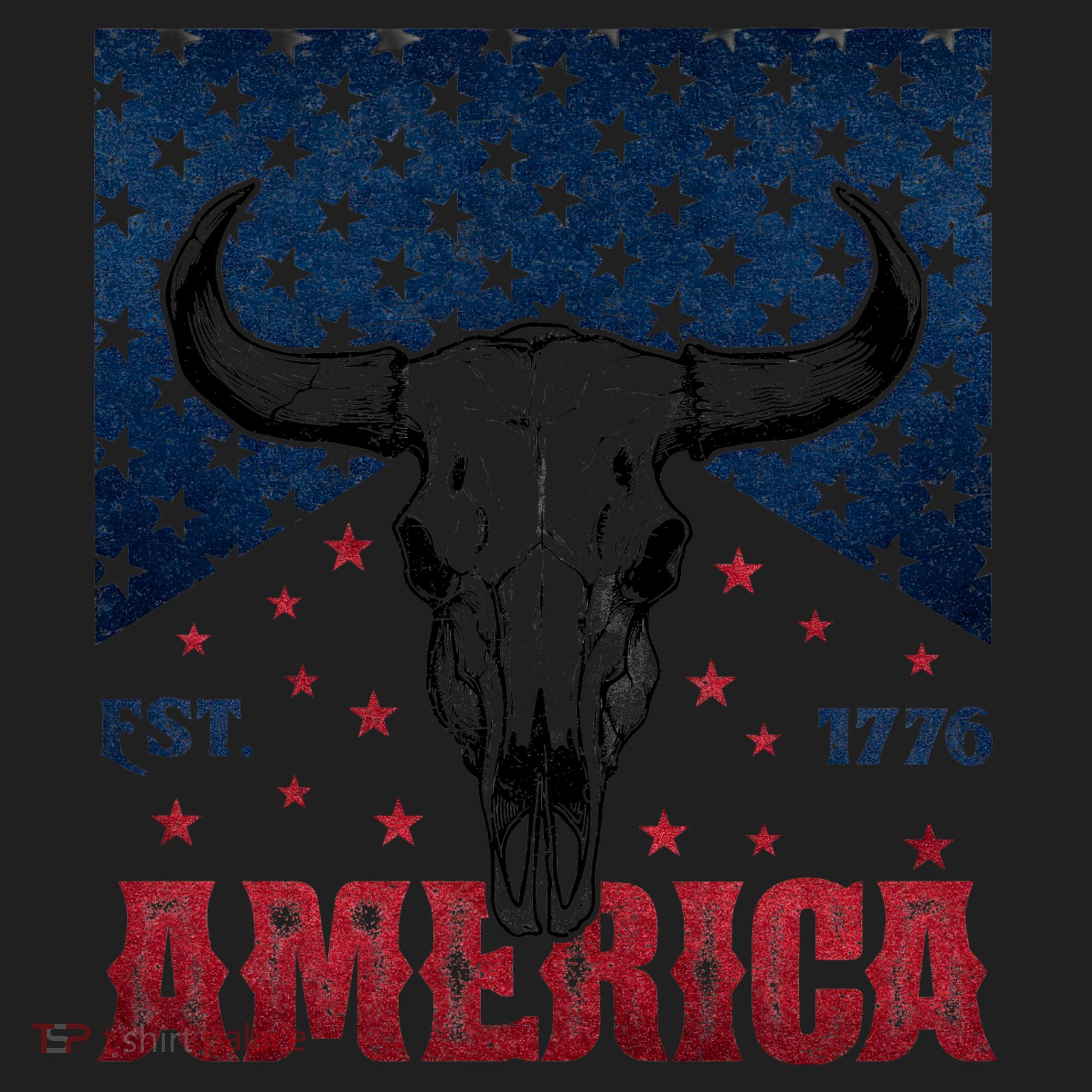 Western Cow Skull America Est 1776 Women's Sweatshirt