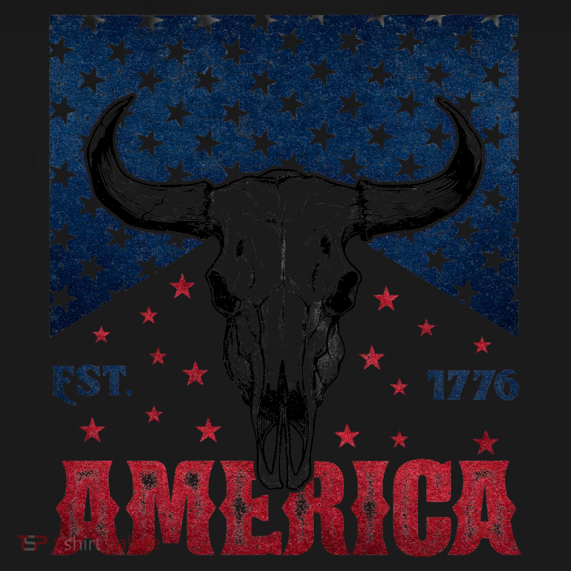 Western Cow Skull America Est 1776 Toddler Hoodie