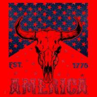 Western Cow Skull America Est 1776 Santa Hat thumb 1