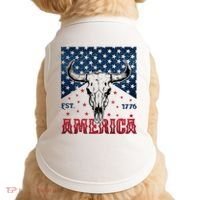 Western Cow Skull America Est 1776 Doggie Tank thumb 0