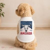 Western Cow Skull America Est 1776 Doggie Tank thumb 2