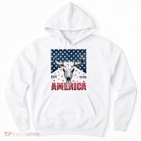Western Cow Skull America Est 1776 Hoodie thumb 0