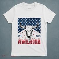 Western Cow Skull America Est 1776 T-Shirt thumb 5