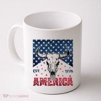 Western Cow Skull America Est 1776 Coffee Mug thumb 0
