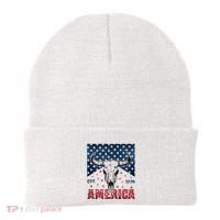 Western Cow Skull America Est 1776 Beanie thumb 0