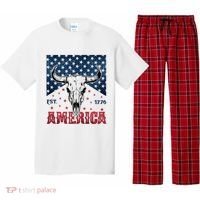 Western Cow Skull America Est 1776 Pajama Set thumb 0