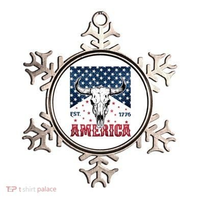 Western Cow Skull America Est 1776 Ornament