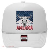 Western Cow Skull America Est 1776 Hat thumb 0