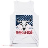 Western Cow Skull America Est 1776 Tank Top thumb 0