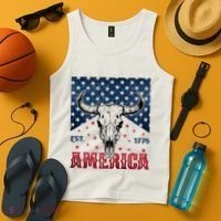 Western Cow Skull America Est 1776 Tank Top thumb 4
