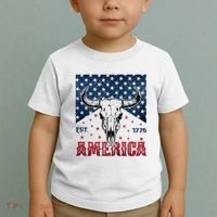 Western Cow Skull America Est 1776 Toddler T-Shirt thumb 2