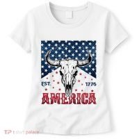 Western Cow Skull America Est 1776 Women's T-Shirt thumb 0
