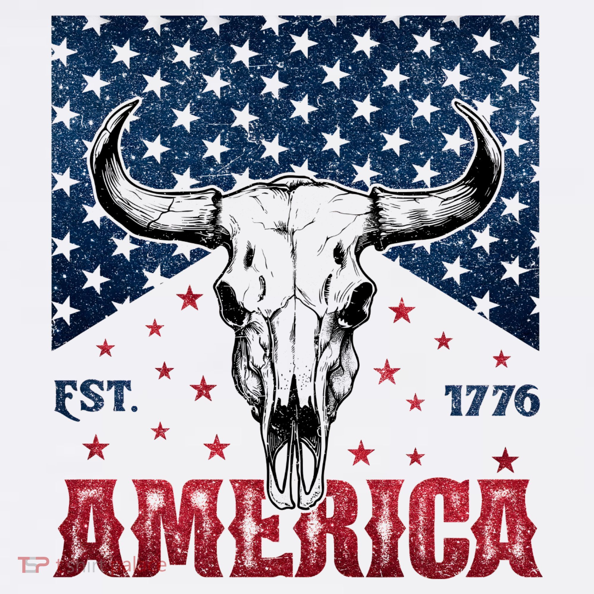 Western Cow Skull America Est 1776 Kids Hoodie