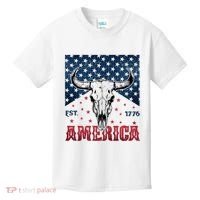 Western Cow Skull America Est 1776 Kids T-Shirt thumb 0