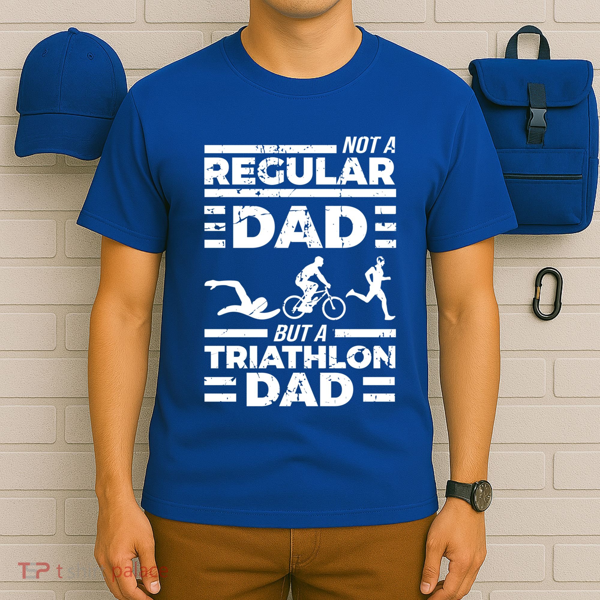 World Coolest Triathlon Dad For Triathlete Daddy Gift T-Shirt