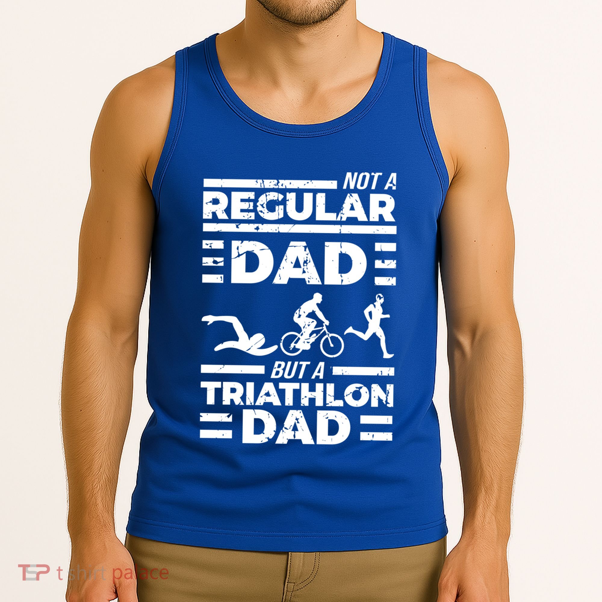World Coolest Triathlon Dad For Triathlete Daddy Gift Tank Top