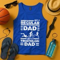 World Coolest Triathlon Dad For Triathlete Daddy Gift Tank Top thumb 4