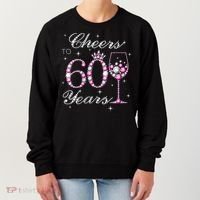 WoM.e.ns Cheers to 60 Years 60th Birthday Party 60 Years Old V-Neck Women's Sweatshirt thumb 0