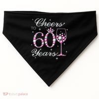 WoM.e.ns Cheers to 60 Years 60th Birthday Party 60 Years Old V-Neck USA-Made Doggie Bandana thumb 0