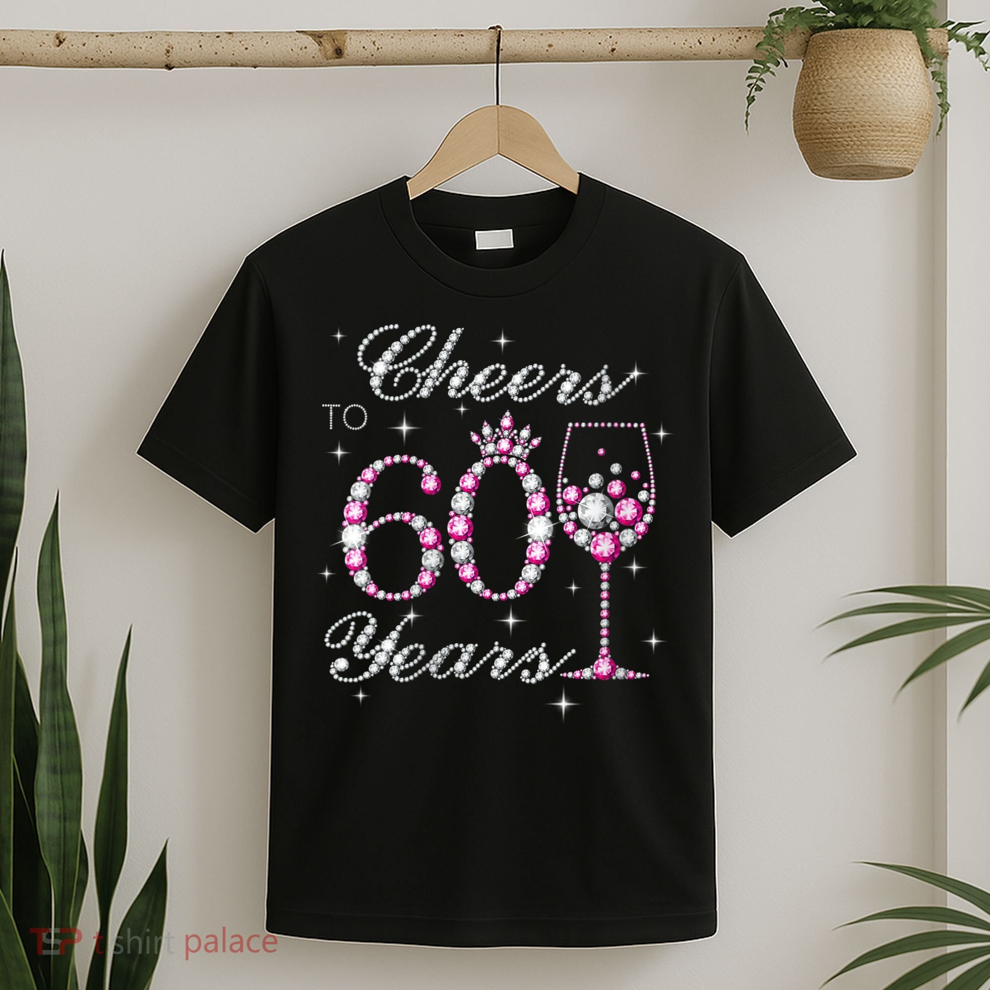 WoM.e.ns Cheers to 60 Years 60th Birthday Party 60 Years Old V-Neck T-Shirt