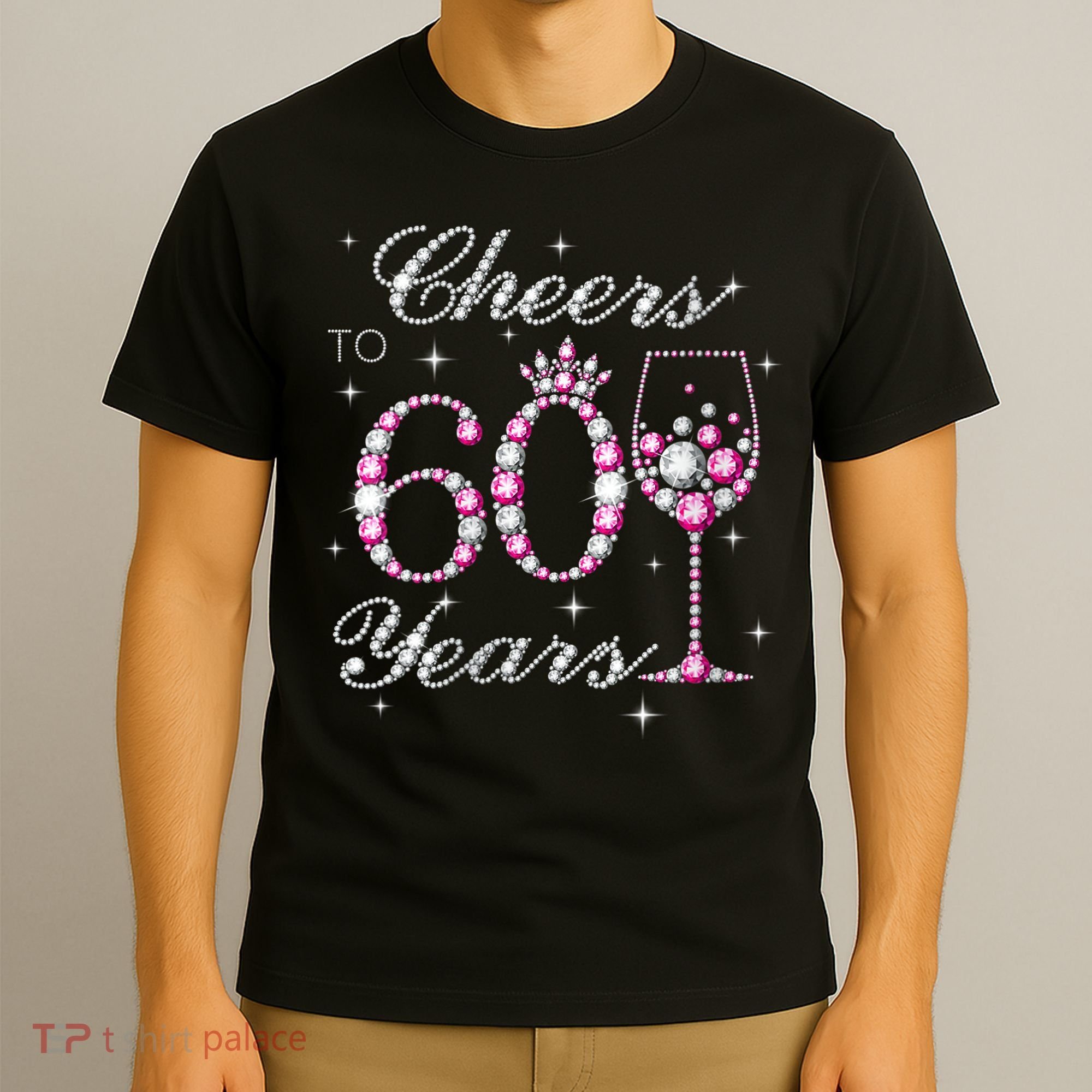 WoM.e.ns Cheers to 60 Years 60th Birthday Party 60 Years Old V-Neck T-Shirt