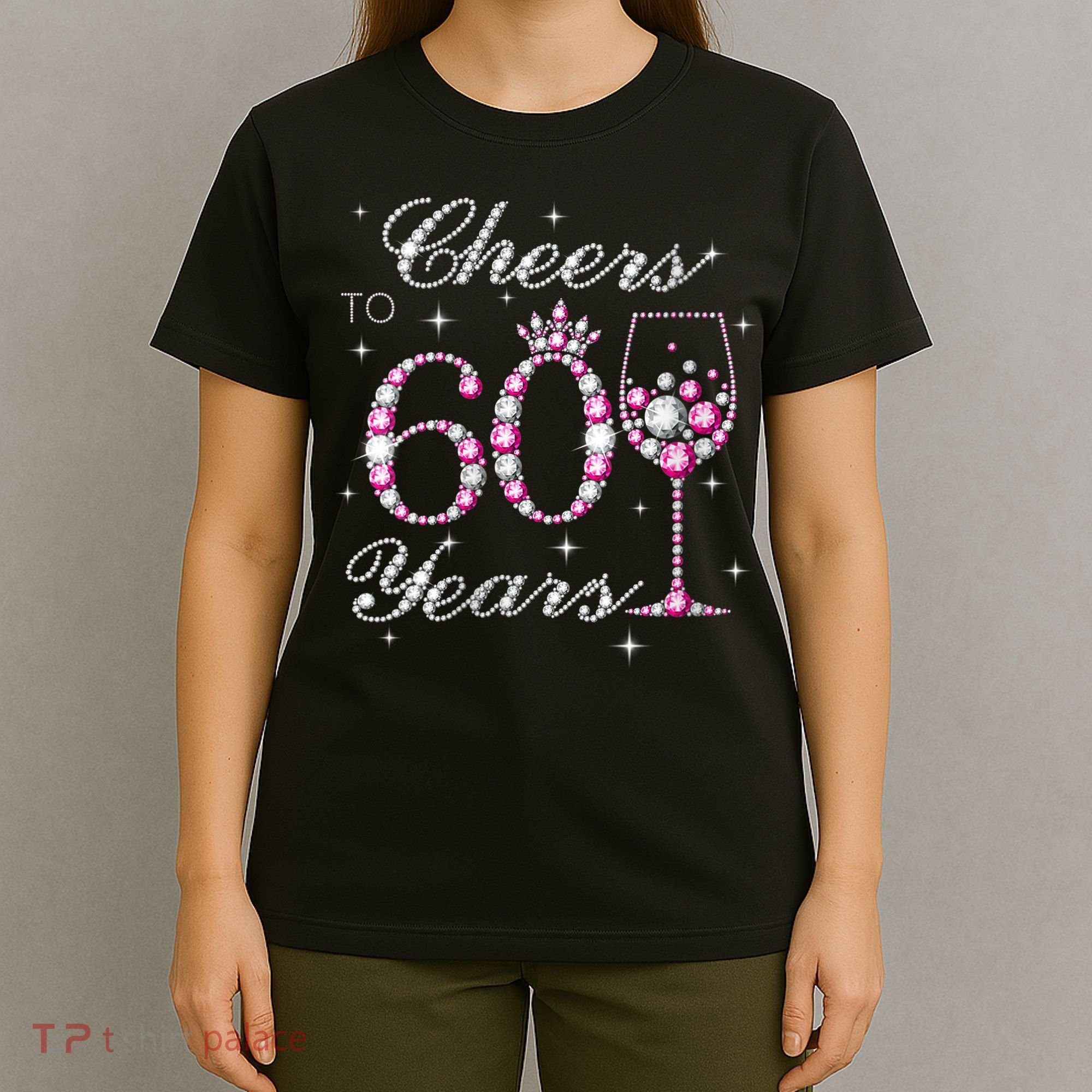 WoM.e.ns Cheers to 60 Years 60th Birthday Party 60 Years Old V-Neck T-Shirt