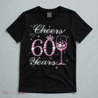 WoM.e.ns Cheers to 60 Years 60th Birthday Party 60 Years Old V-Neck T-Shirt thumb 5