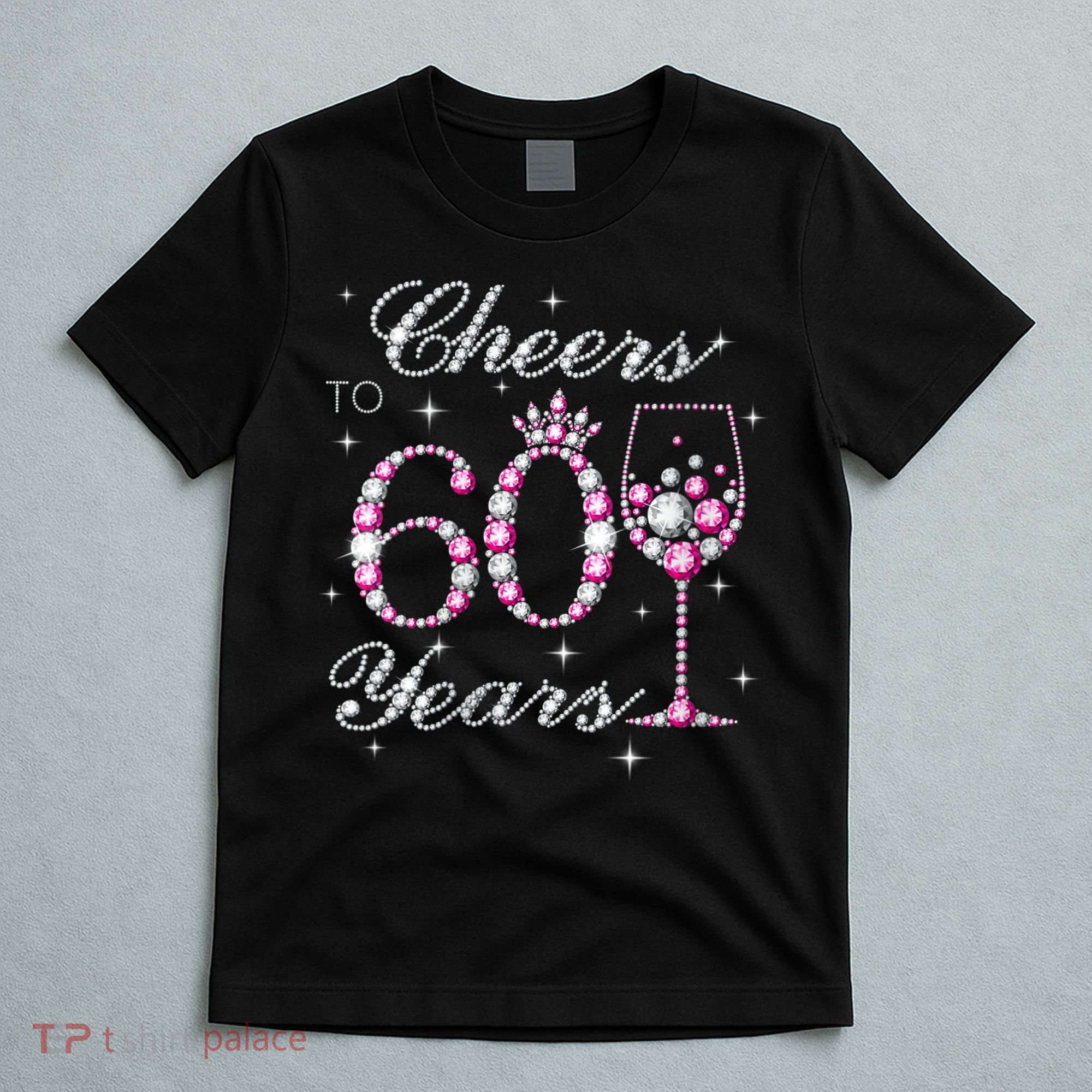 WoM.e.ns Cheers to 60 Years 60th Birthday Party 60 Years Old V-Neck T-Shirt