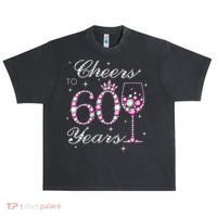 WoM.e.ns Cheers to 60 Years 60th Birthday Party 60 Years Old V-Neck Urban Oversized Heavyweight T-Shirt thumb 0