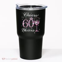 WoM.e.ns Cheers to 60 Years 60th Birthday Party 60 Years Old V-Neck Tumbler thumb 0