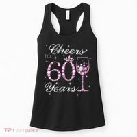 WoM.e.ns Cheers to 60 Years 60th Birthday Party 60 Years Old V-Neck Women's Tank Top thumb 0