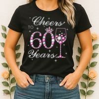 WoM.e.ns Cheers to 60 Years 60th Birthday Party 60 Years Old V-Neck Women's T-Shirt thumb 2
