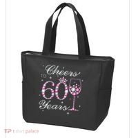 WoM.e.ns Cheers to 60 Years 60th Birthday Party 60 Years Old V-Neck Tote Bag thumb 3
