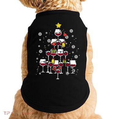 Wine Christmas Tree Xmas Pajamas Pjs Gift Doggie Tank