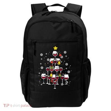 Wine Christmas Tree Xmas Pajamas Pjs Gift Backpack