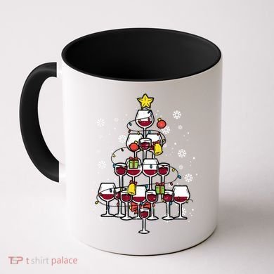 Wine Christmas Tree Xmas Pajamas Pjs Gift Coffee Mug