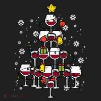 Wine Christmas Tree Xmas Pajamas Pjs Gift Beanie thumb 2