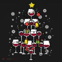 Wine Christmas Tree Xmas Pajamas Pjs Gift Ornament thumb 1
