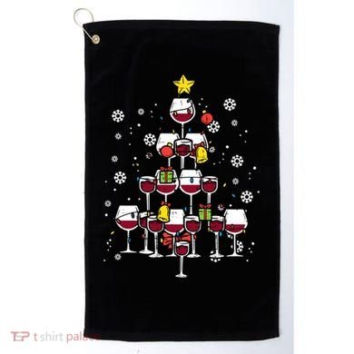 Wine Christmas Tree Xmas Pajamas Pjs Gift Golf Towel