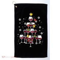 Wine Christmas Tree Xmas Pajamas Pjs Gift Golf Towel thumb 0