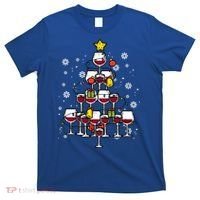 Wine Christmas Tree Xmas Pajamas Pjs Gift T-Shirt thumb 0