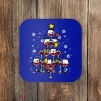 Wine Christmas Tree Xmas Pajamas Pjs Gift Coaster thumb 0