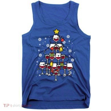 Wine Christmas Tree Xmas Pajamas Pjs Gift Tank Top