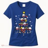 Wine Christmas Tree Xmas Pajamas Pjs Gift Women's T-Shirt thumb 0